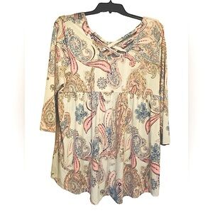 Bellamie Plus 2XL Women’s 3/4 sleeves pull over shirt